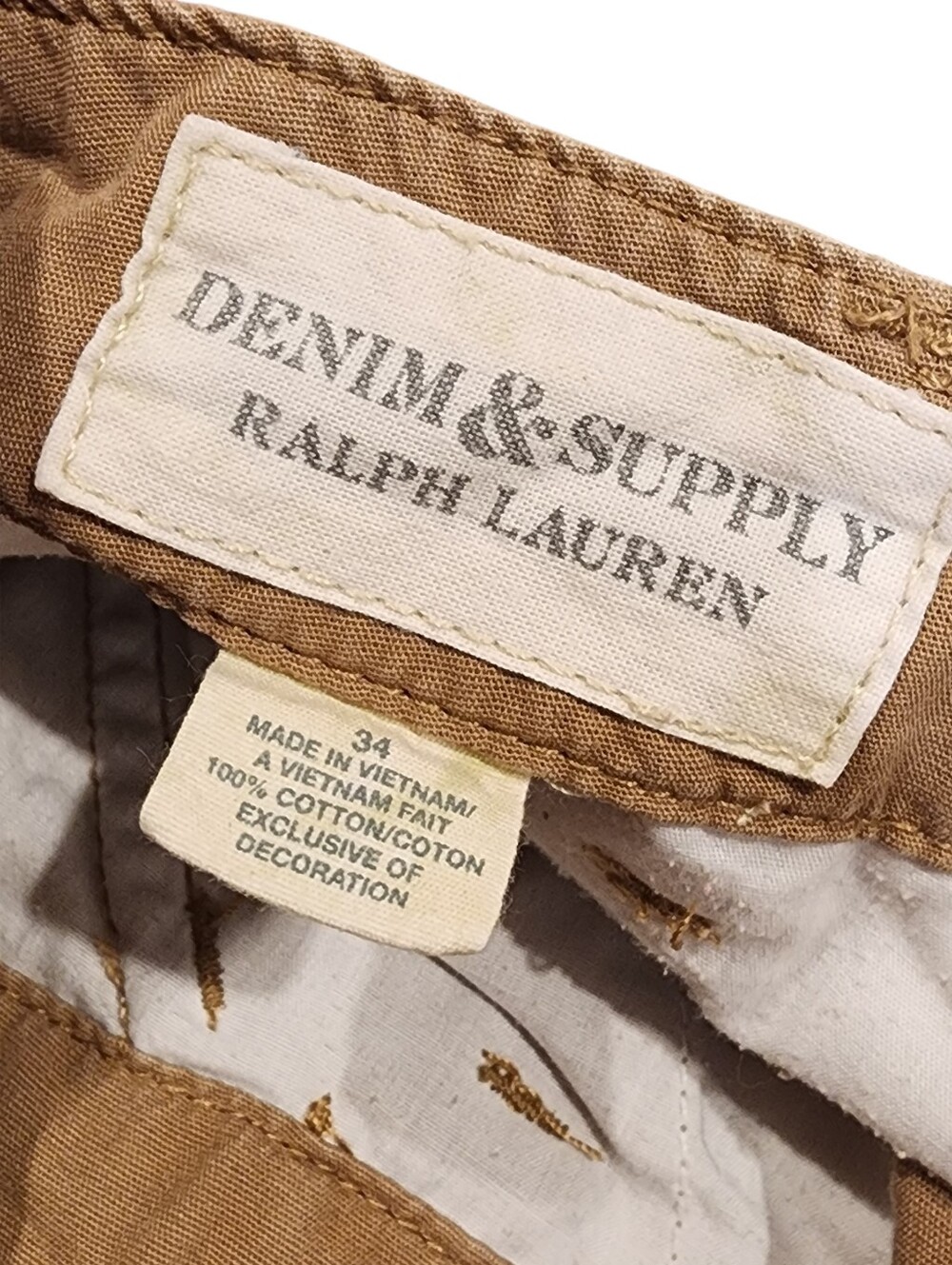 Vintage Denim & Supply Ralph Lauren Cargo Shorts Distressed USA Flag Size 34 - Picture 8 of 10
